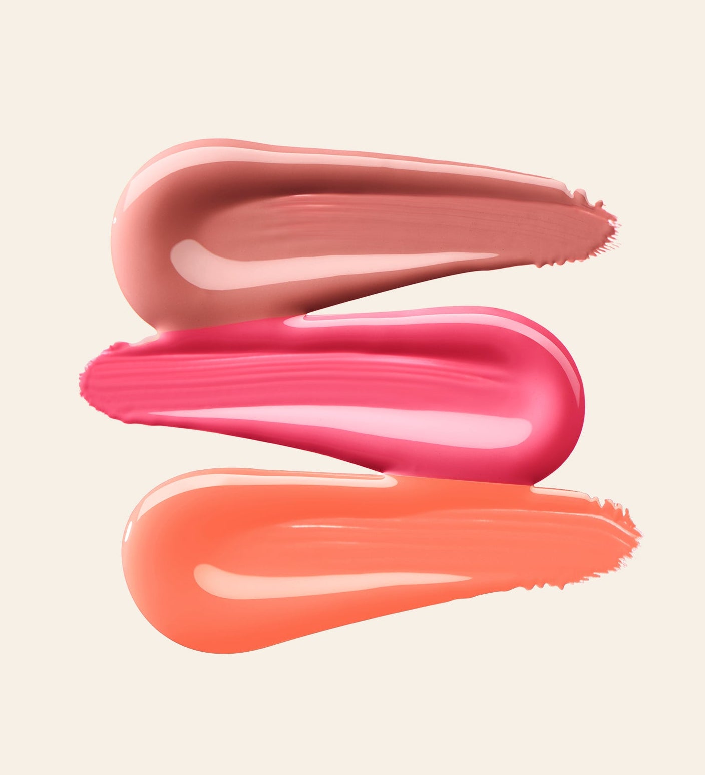 Meroda Cosmetics Vibrant Cheeks Liquid Blush swatches in three dewy colors ranging from dusty rose to bright coral.
