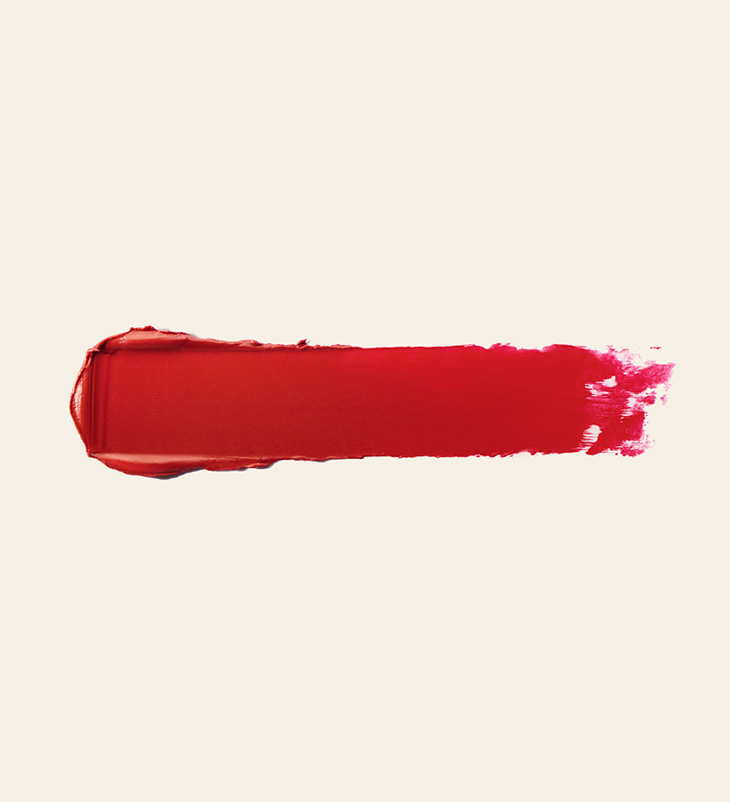 Luscious Red Velvet Dream Lipstick texture swatch showcasing its creamy, vibrant velvet matte finish