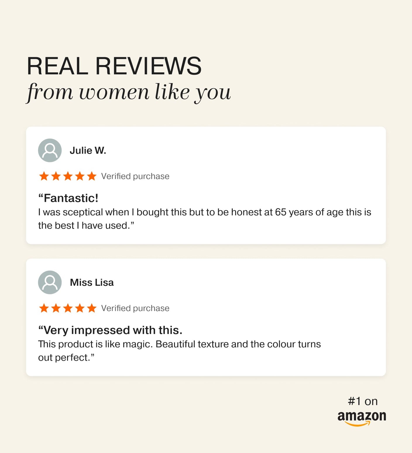Five-star Amazon reviews for Meroda Cosmetics Changing Foundation praising its perfect color and texture.